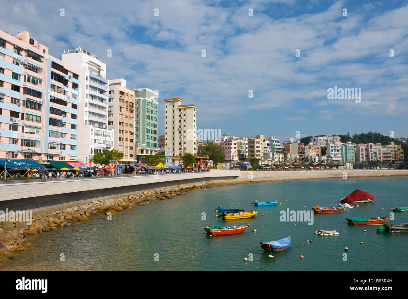Promenade bay and village apartment block flats Stanley Bay Hong Kong China Stock Photo Alamy