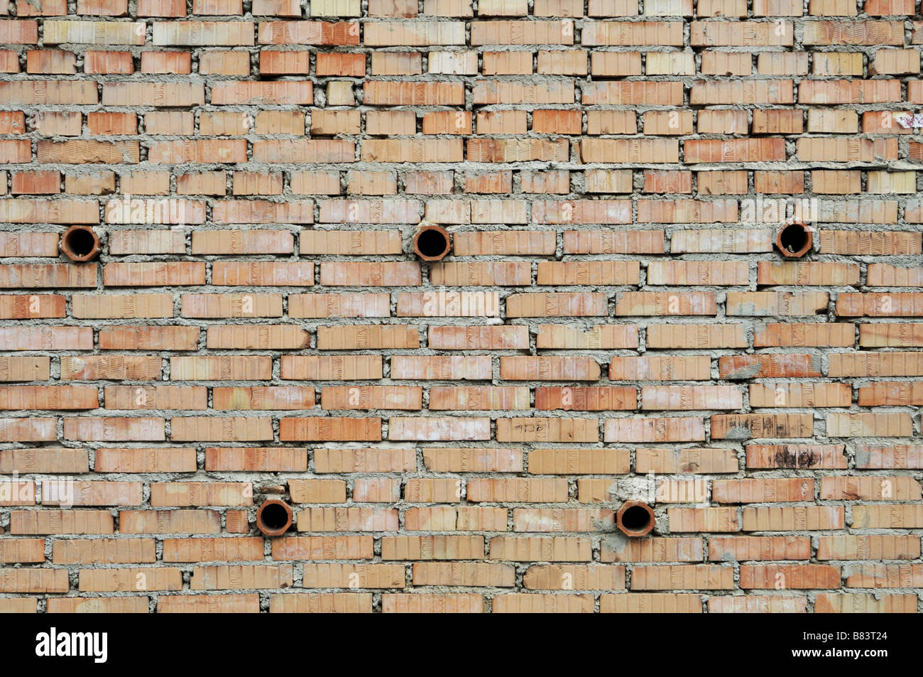 Modern brick wall with drain holes, Czech Republic Stock Photo Alamy