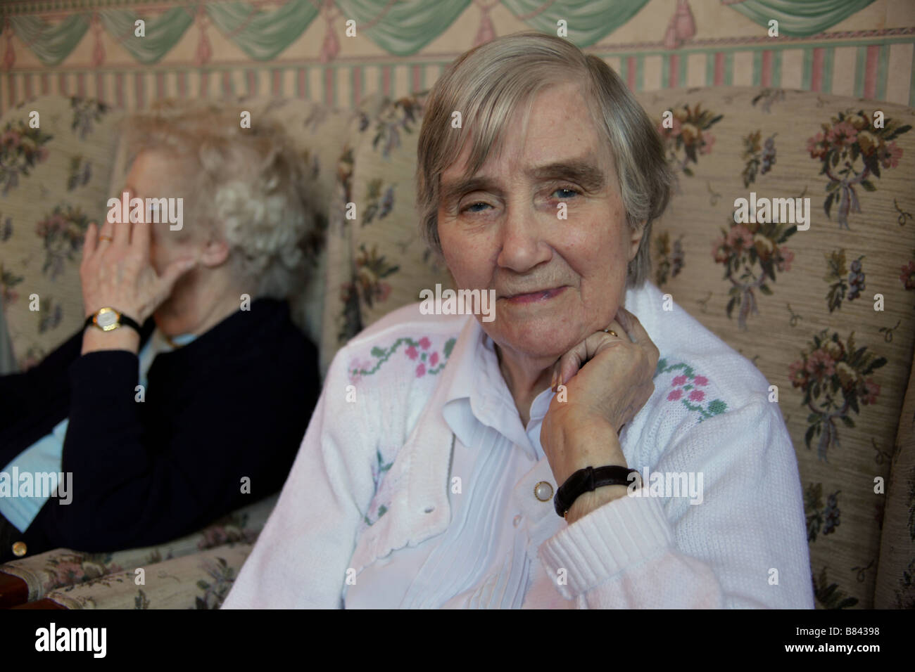 Peggy, 98 year old lady in a care home, Weston Super Mare, England Stock Photo