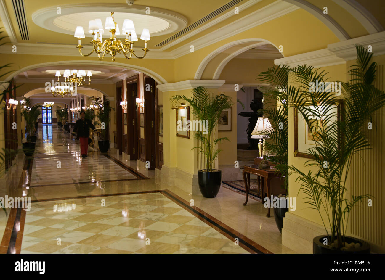 Interior in the 5 star Imperial Hotel in New Delhi India Stock Photo