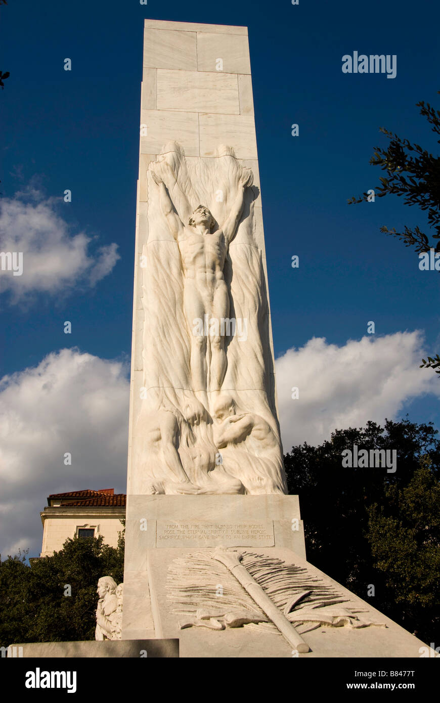 Monument to Americans who died at the Battle of the Alamo, San Antonio Texas Stock Photo