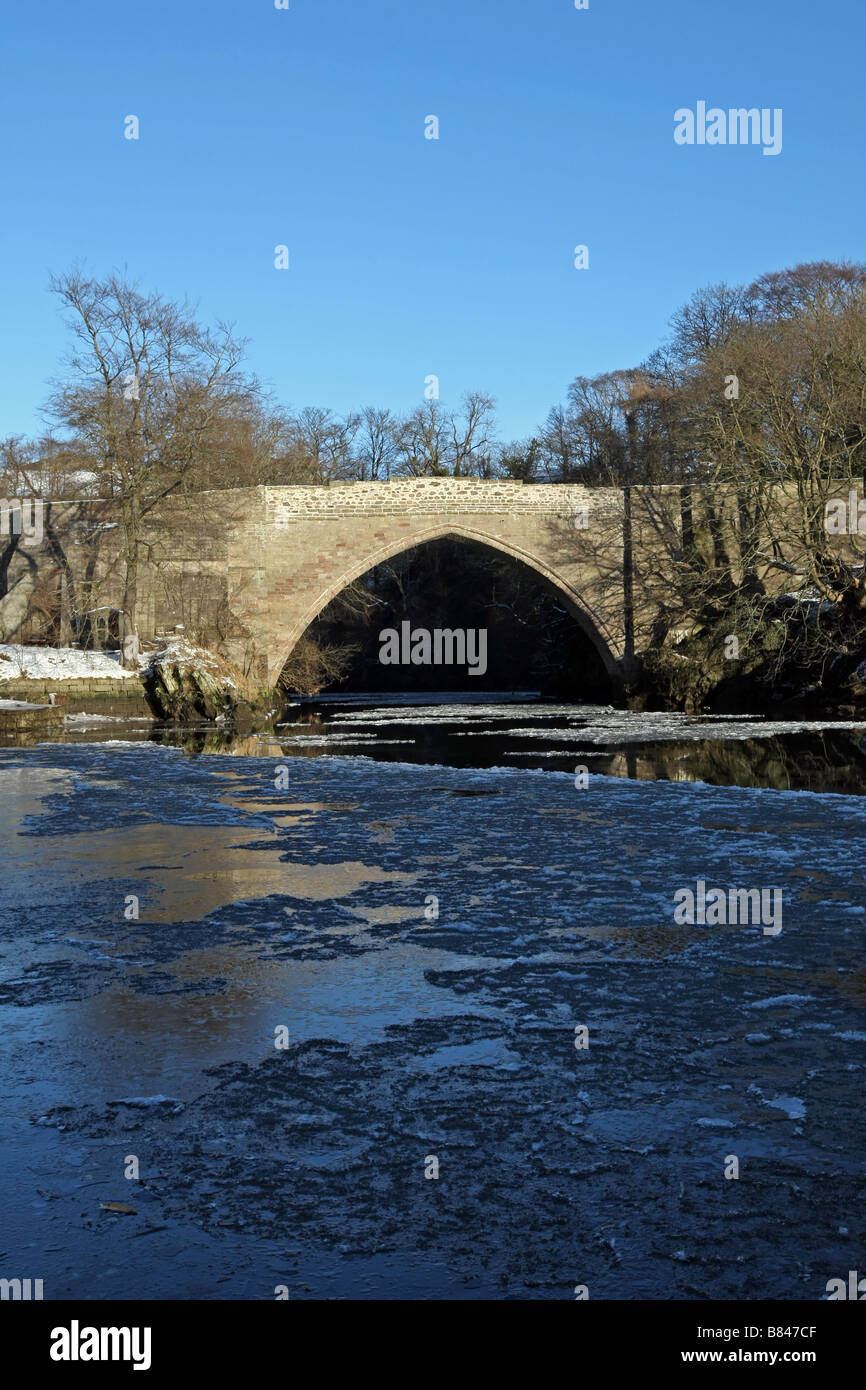The Bridge of Balgownie in Old Aberdeen over the River Don in Aberdeen, Scotland, UK, seen