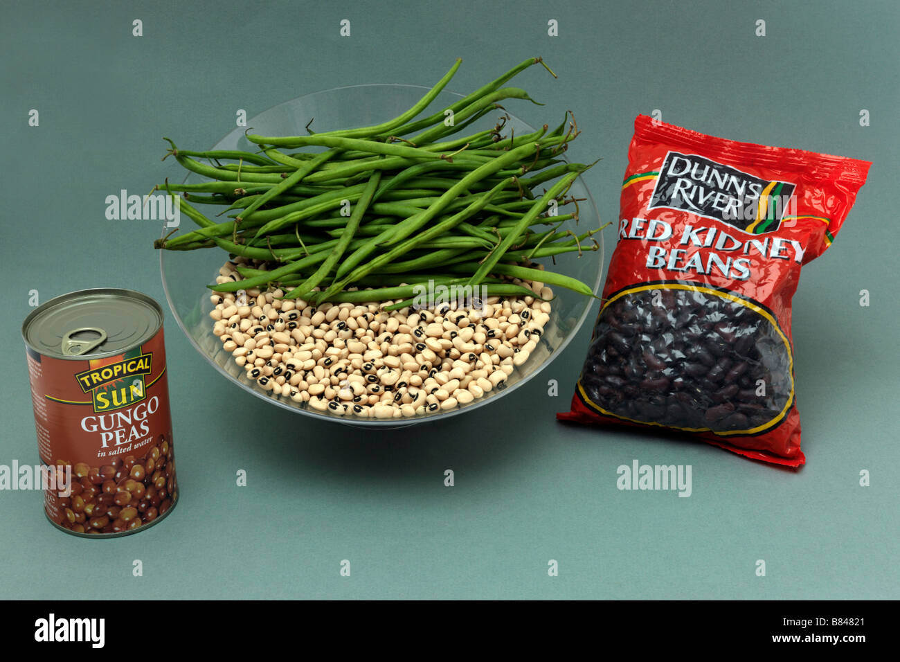 Caribbean Peas and Beans Black eyed Beans and Gungo Peas and Red Kidney