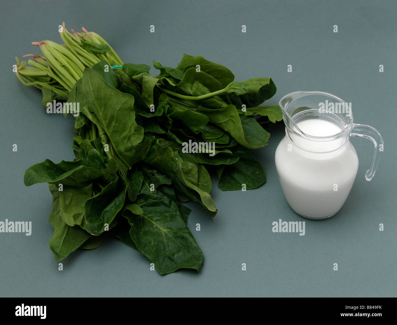 Spinach and Milk Stock Photo Alamy
