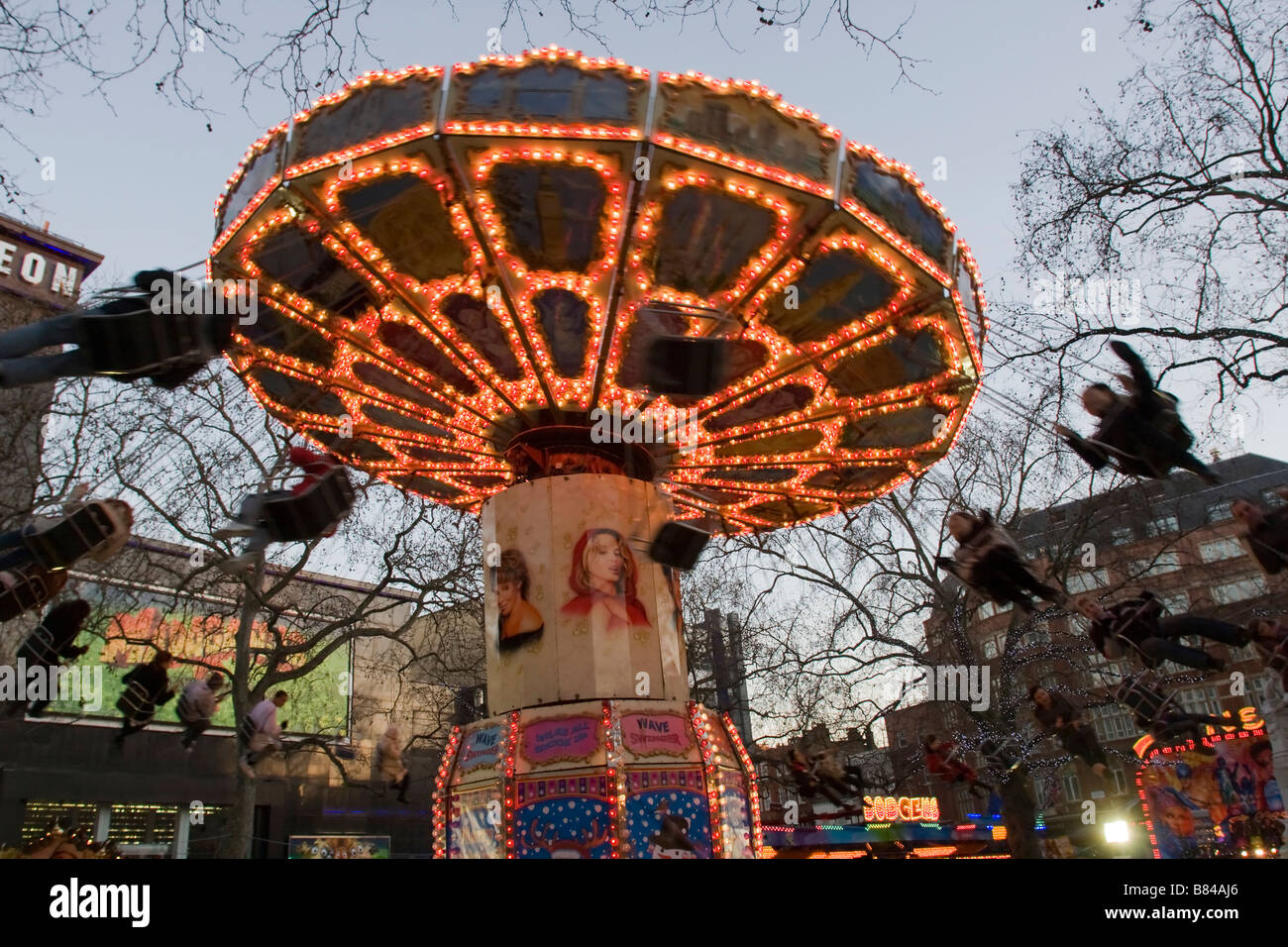 Christmas Fair in Leicester Square, London England Great Britain GB UK Stock Photo