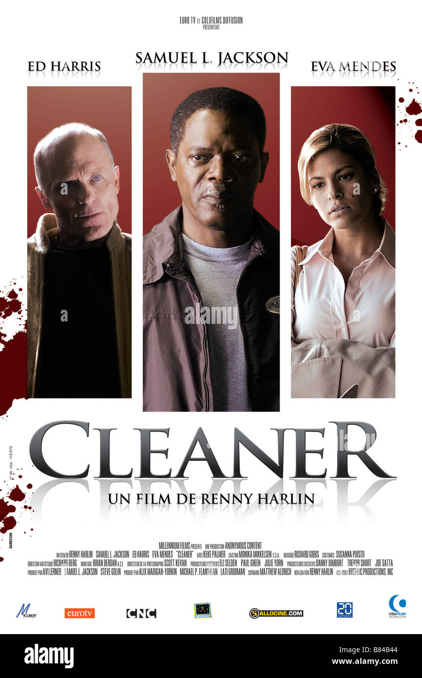 Cleaner  Year: 2007 - USA Ed Harris, Samuel L. Jackson, Eva Mendes  Director: Renny Harlin Movie poster (Fr) Stock Photo