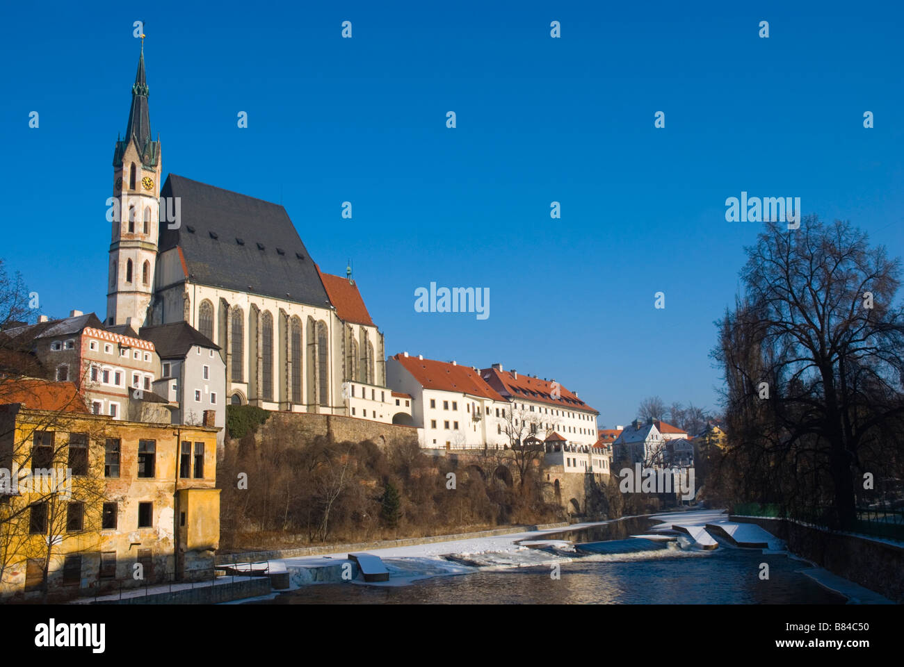 St Vitus Cathedral And Hotel Ruze By River Vltava In Cesky - 