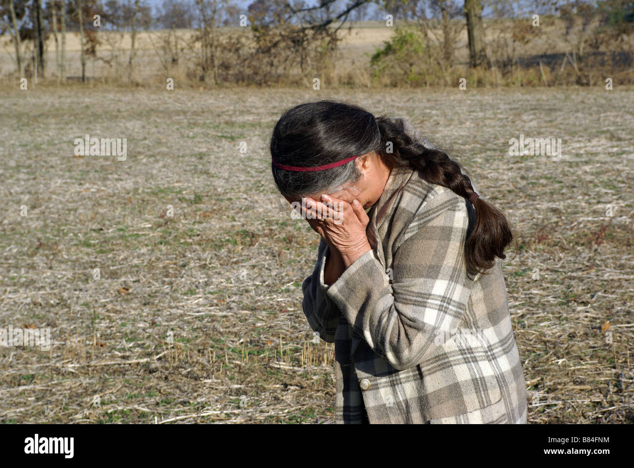 Woman head in hands sad tears hi-res stock photography and images - Alamy
