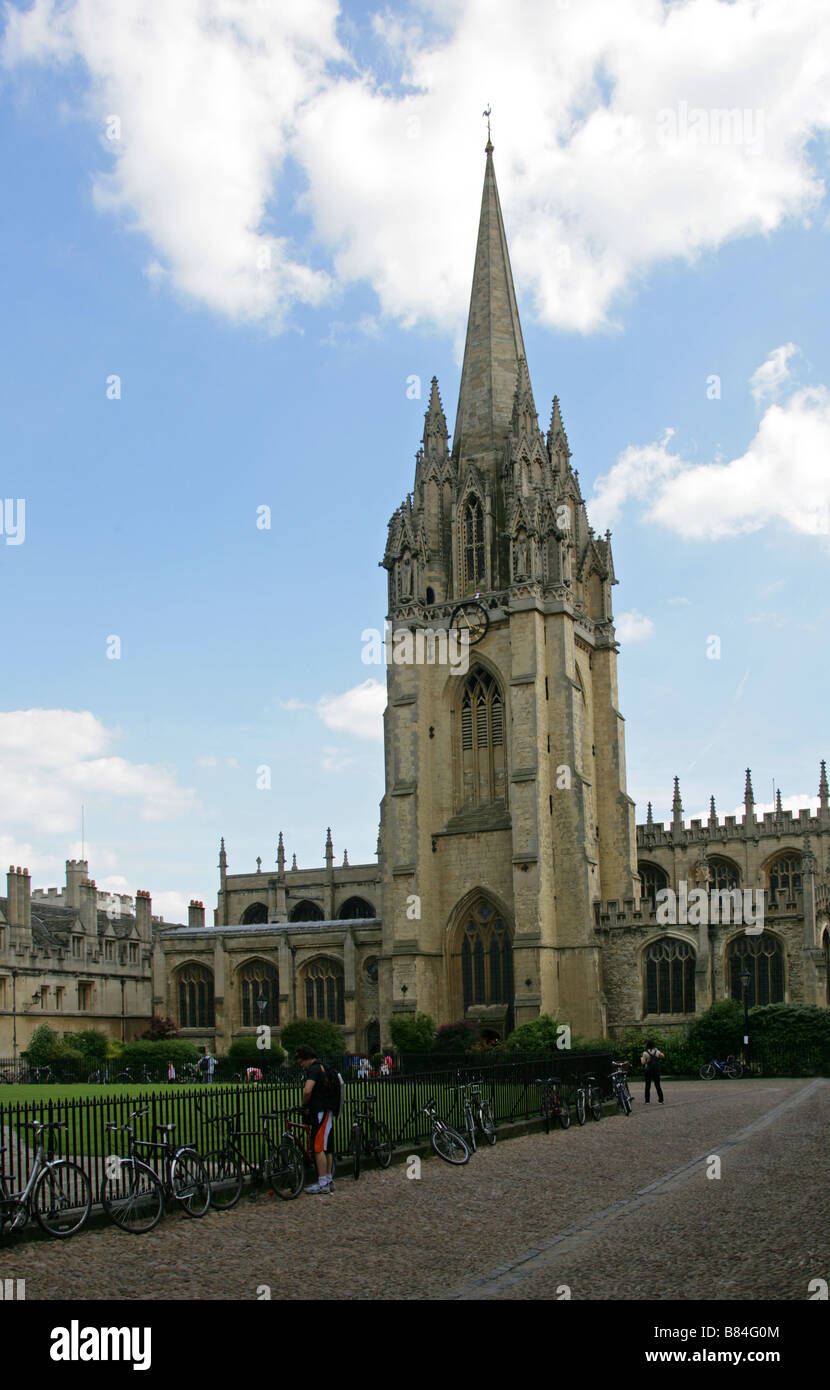 Tower and Spire of Saint Mary's Church, Oxford, Oxfordshire, UK Stock