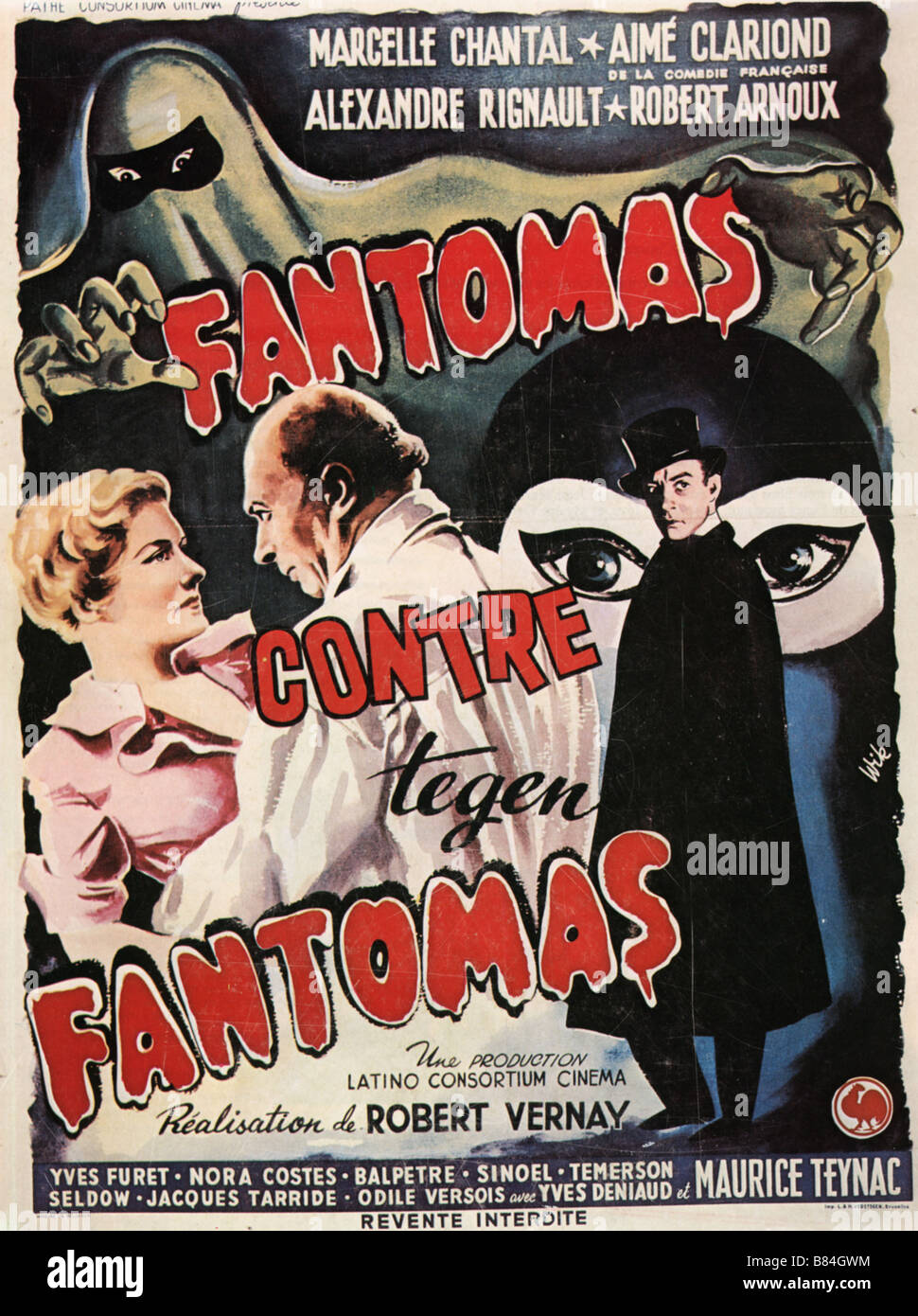 Fantômas contre Fantômas  Fantomas Against Fantomas  Year : 1949 France Director: Robert Vernay Movie poster (Fr) Stock Photo