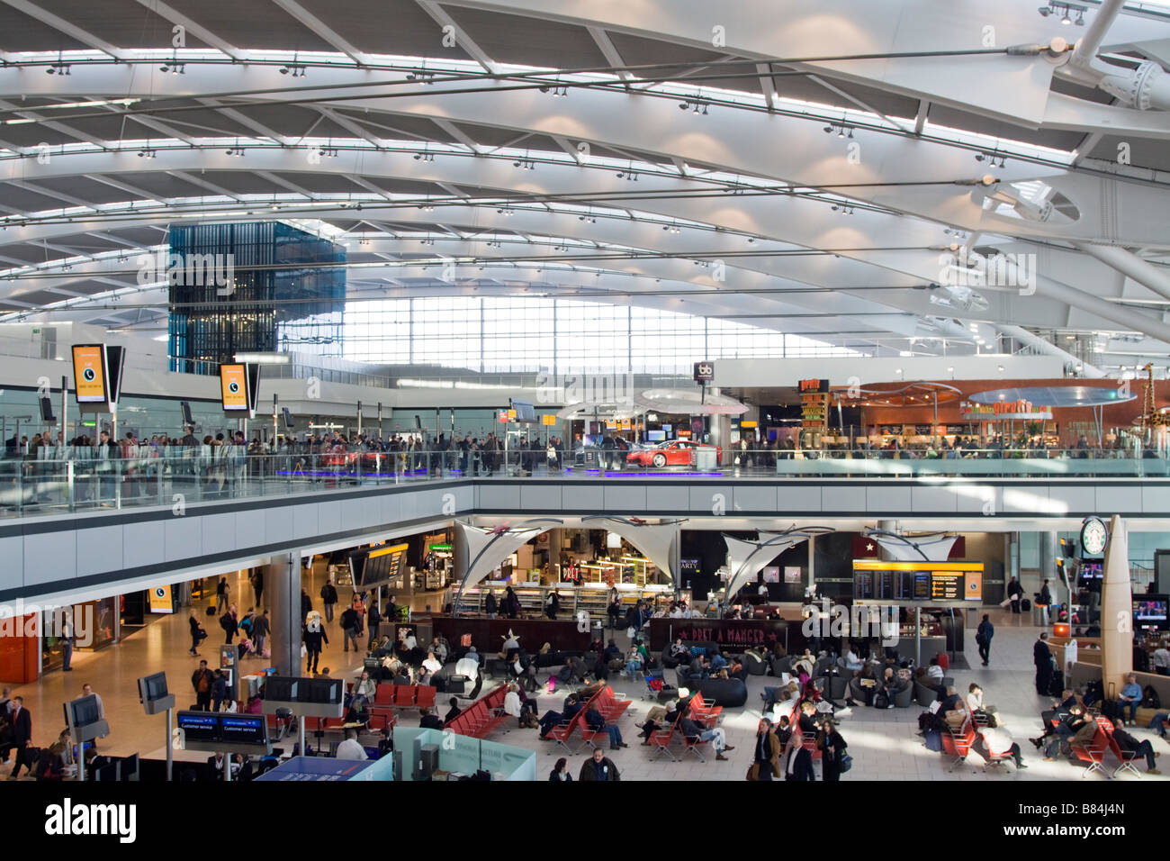 Heathrow Airport Terminal 5 Departure Hall - London Stock Photo