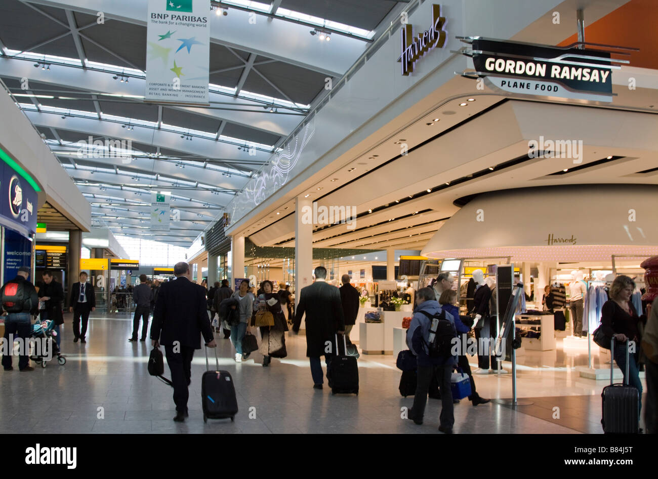 Heathrow Airport Terminal 5 Departure Hall London Stock Photo Alamy