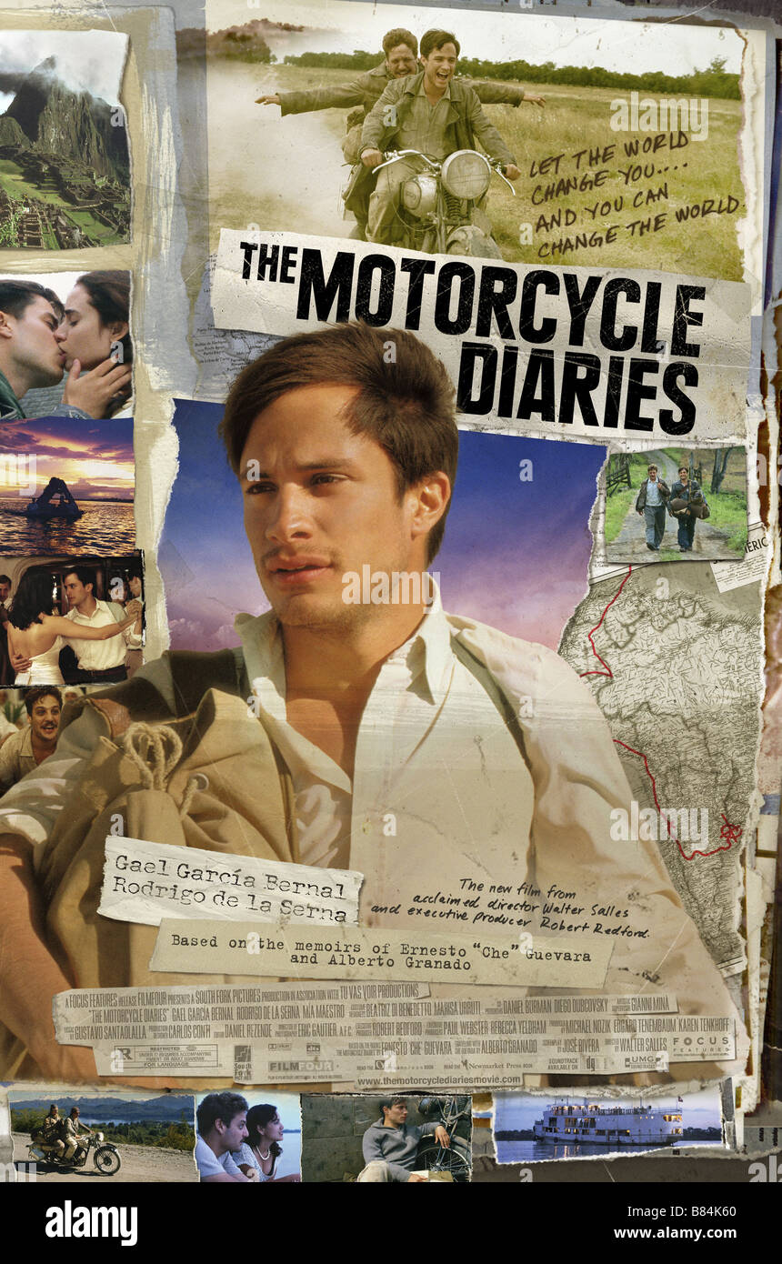 The Motorcycle Diaries Year : 2004 USA / UK / Argentina Gael García Bernal Director: Walter Salles Movie poster Stock Photo