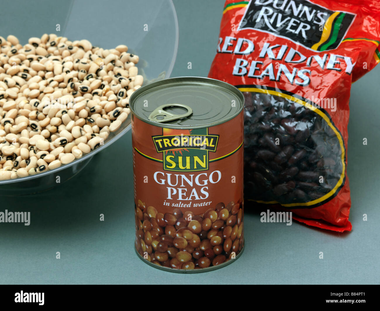 Caribbean Peas and Beans Black eyed Beans and Gungo Peas and Red Kidney
