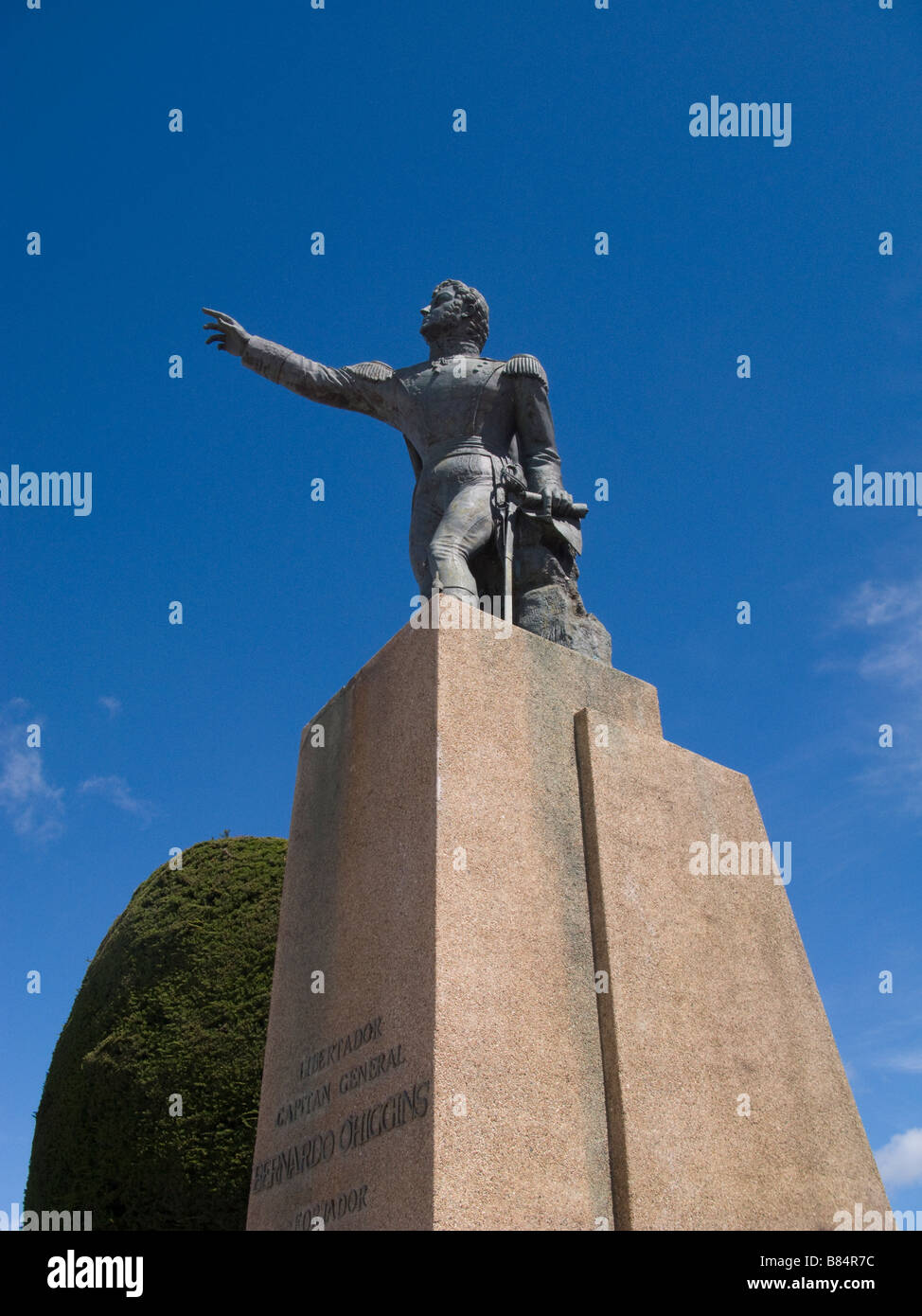 Monument to gen. Bernardo O'Higgins, Punta Arenas, Chile Stock Photo