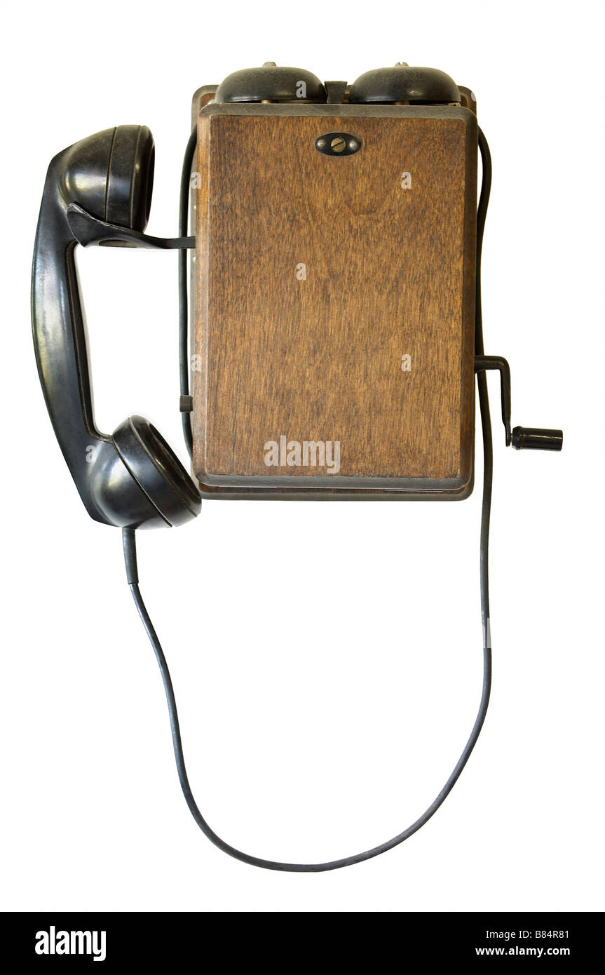 Antique telephone Stock Photo