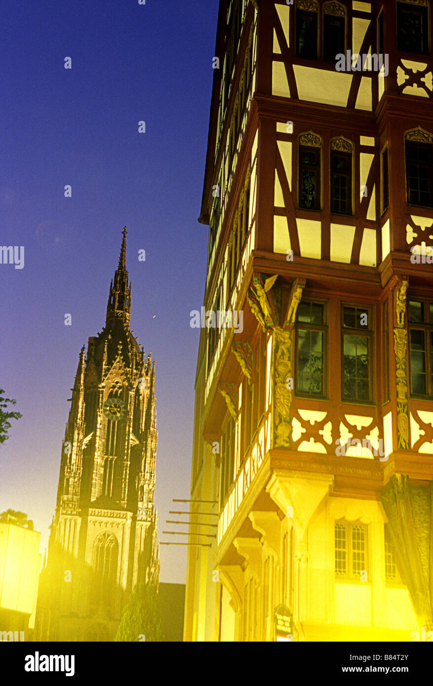 The Römer (Frankfurt City Hall) and Saint Bartholomeus's Cathedral in ...