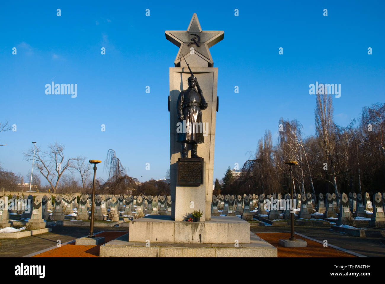 Sculpture at monument for 436 Soviet soldiers who died in Prague
