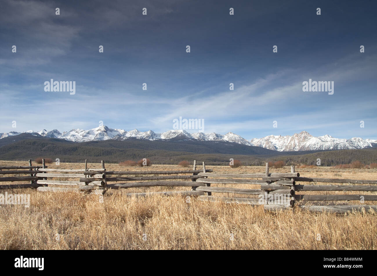 Sawtooth Mountain Range of Highway 75 in Idaho North America United States Stock Photo - Alamy
