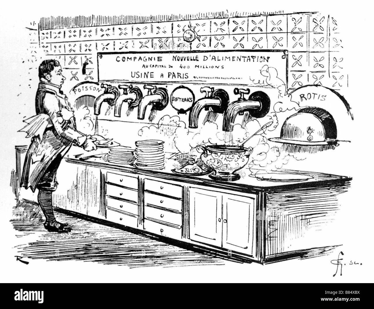 Arrival of the meal to a subscriber of the food company, illustration