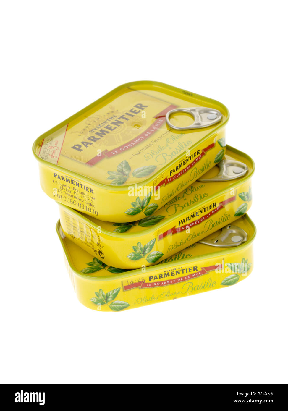 Tinned Or Canned Parmentier Processed Sardines Fish With Basil Herbs