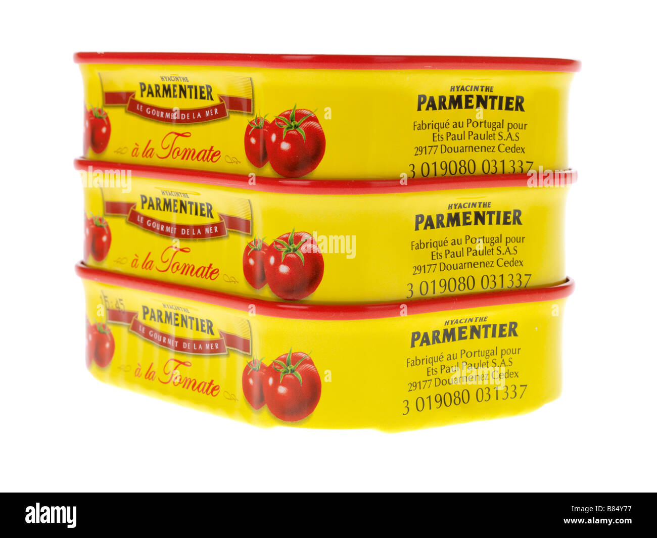 Tin Or Can Of Processed Parmentier Sardines in Tomato Sauce Against A