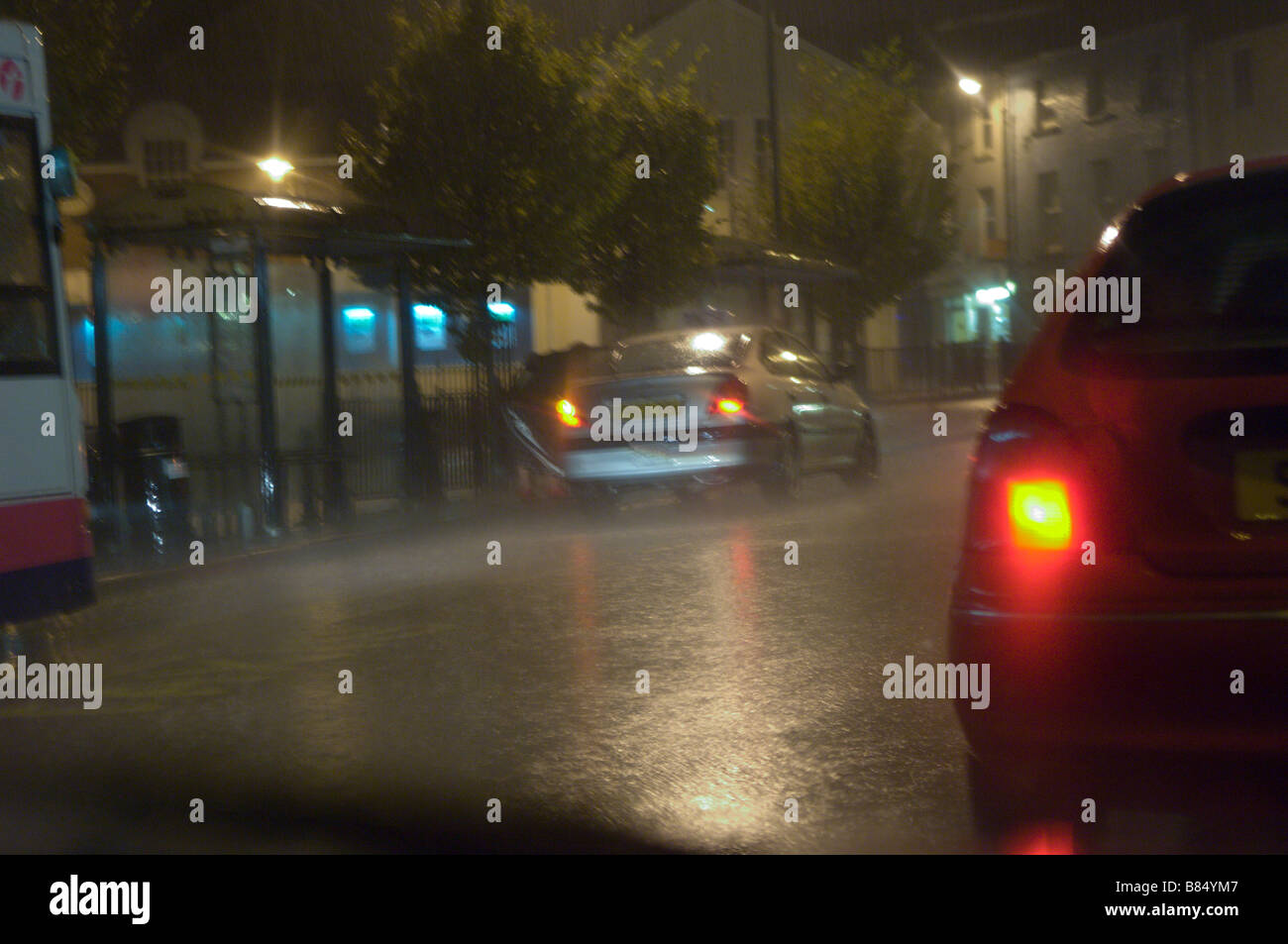 A wet windy stormy night at Carmarthen Carmarthenshire Wales United