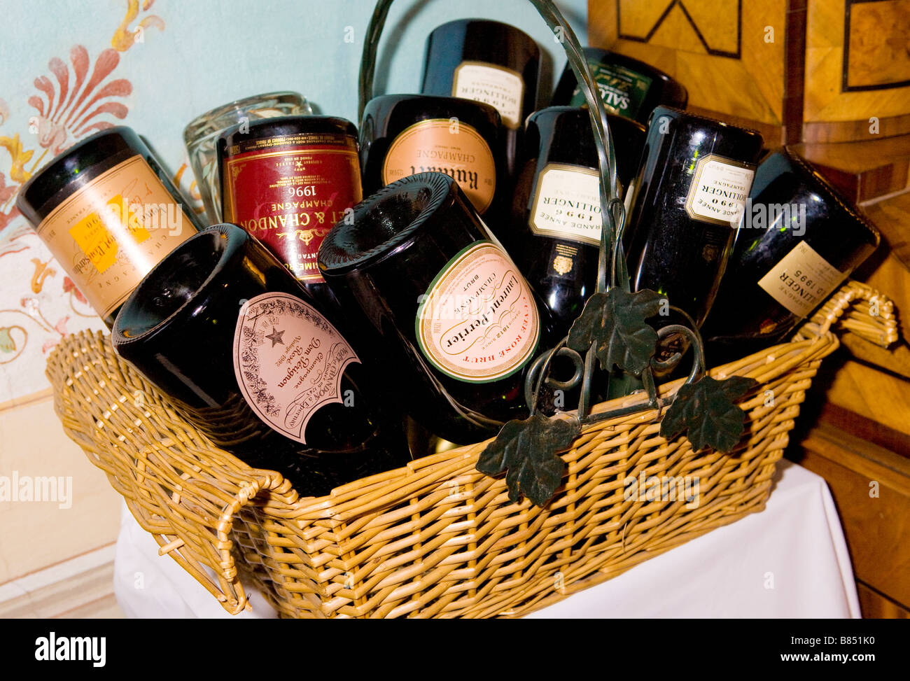 bottles of sparkling wine Stock Photo Alamy