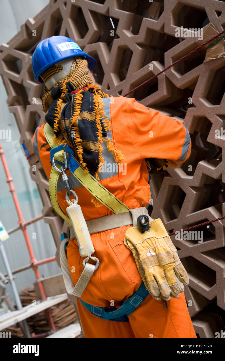 construction worker wearing protective clothing hard hat Stock Photo