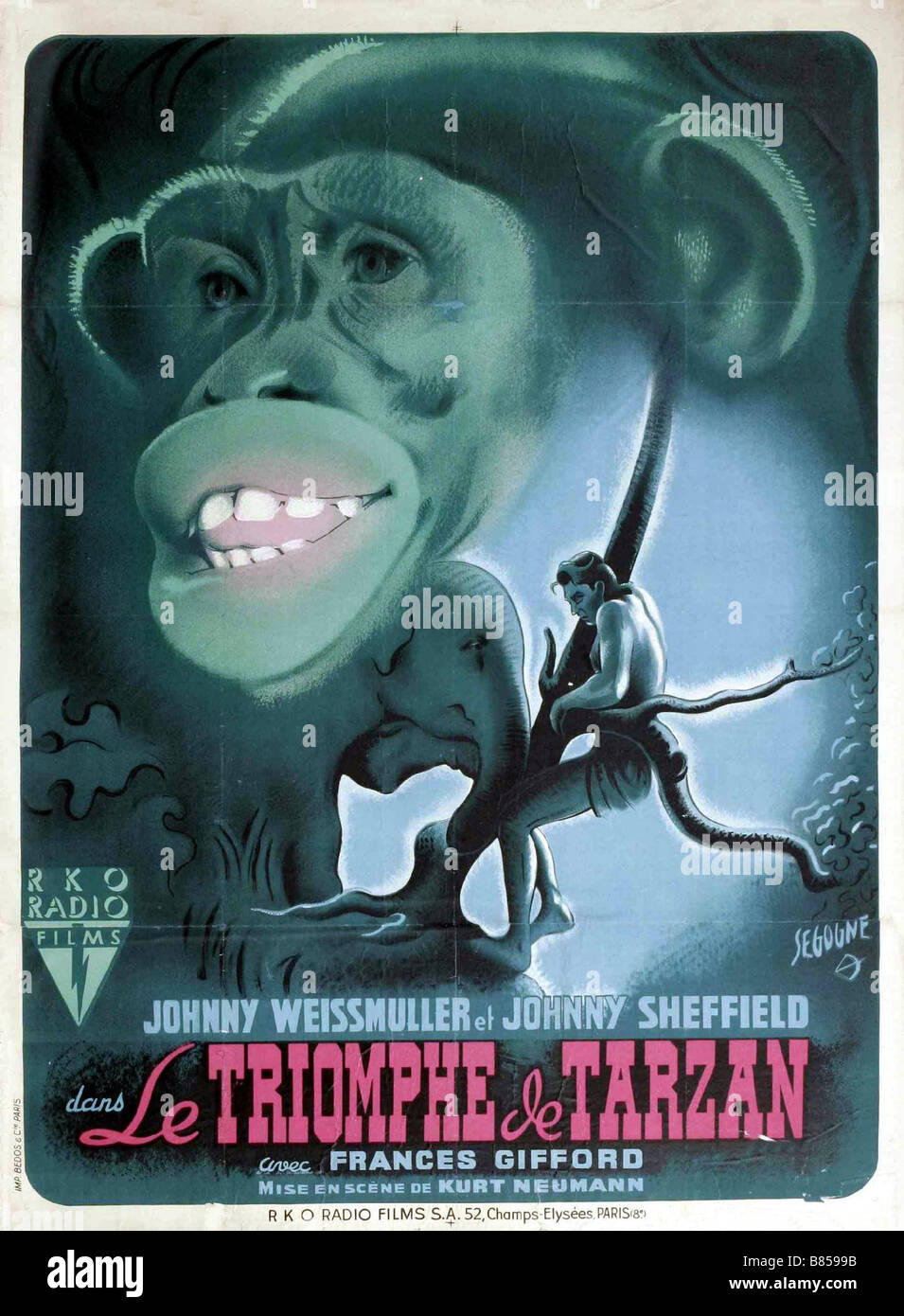 Tarzan triumphs Year : 1943 USA Director : Wilhelm Thiele Movie poster Stock Photo