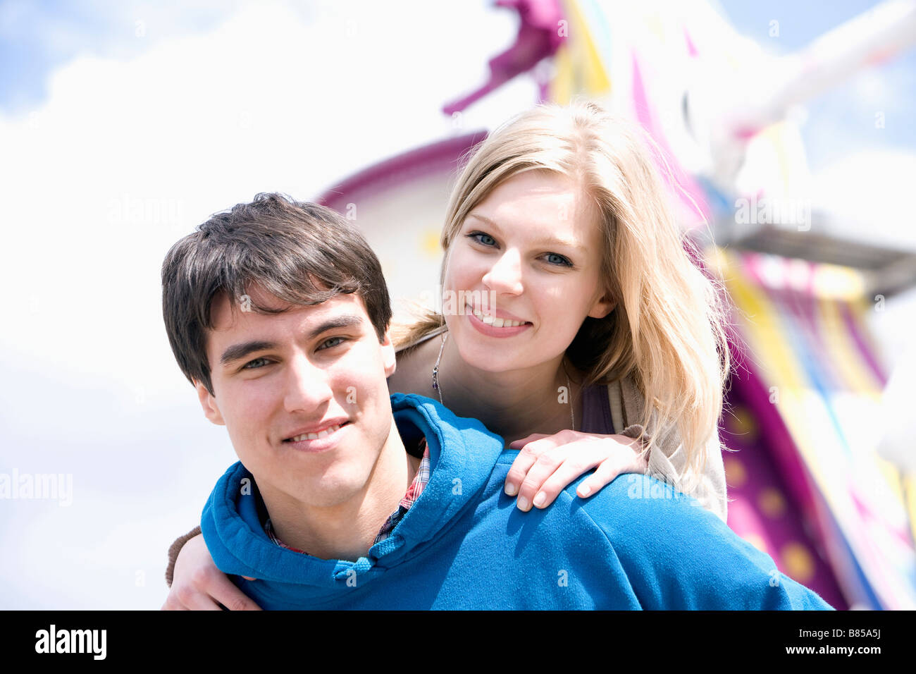 Midadult Caucasian Woman Giving Man Piggyback Stock Photo 3194063