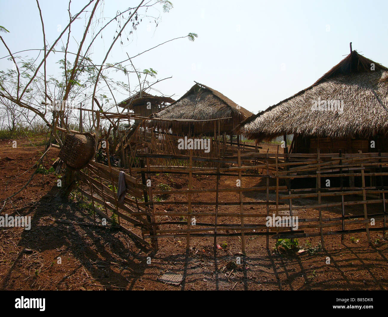 Akha Hut house in the hill village of Thailand Stock Photo