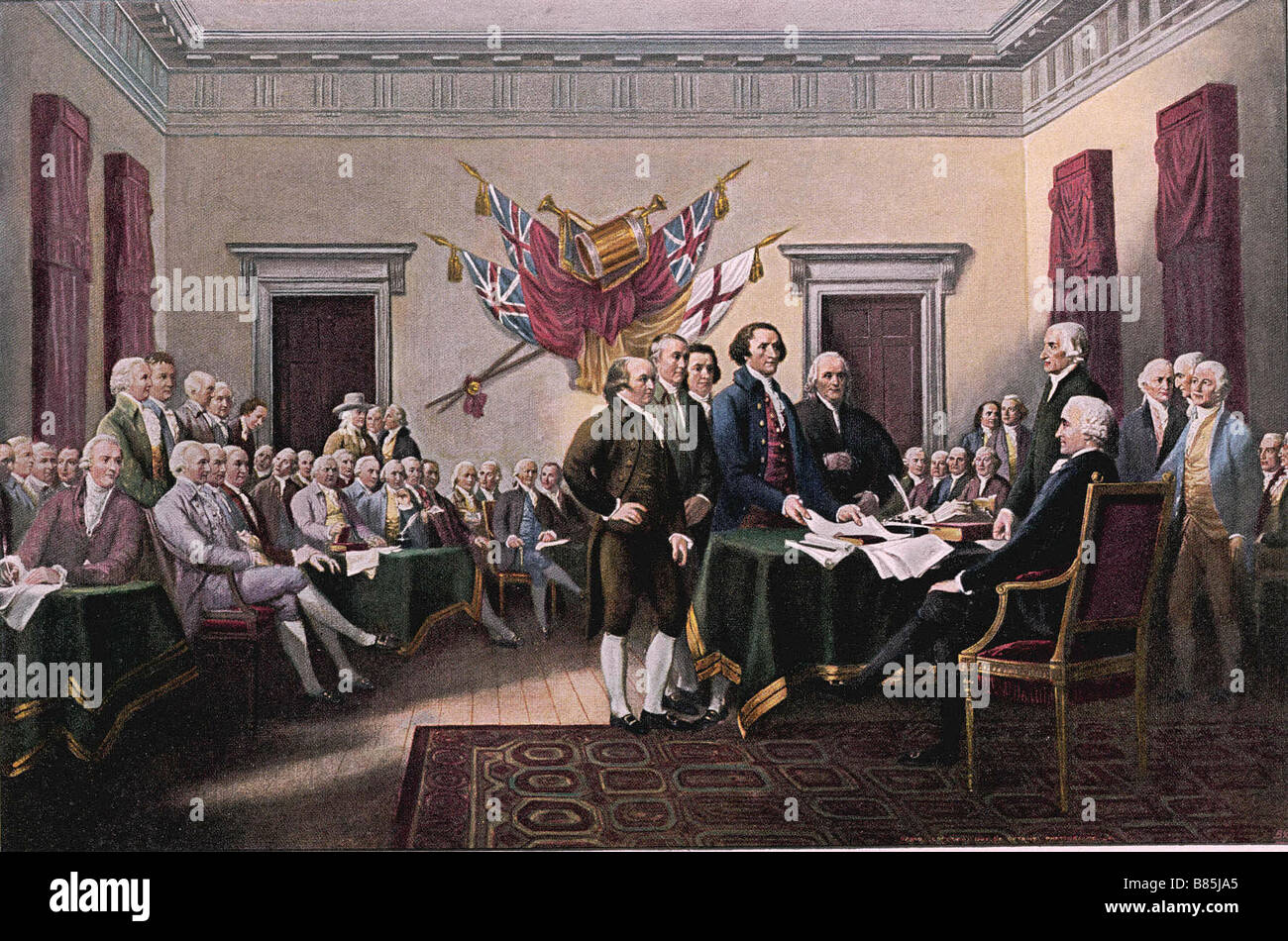 Signing the American Declaration of Independence, July 14, 1776 Stock Photo