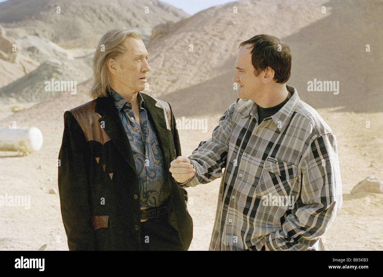 David Carradine, Quentin Tarantino on the set Kill Bill: Vol. 2 Year