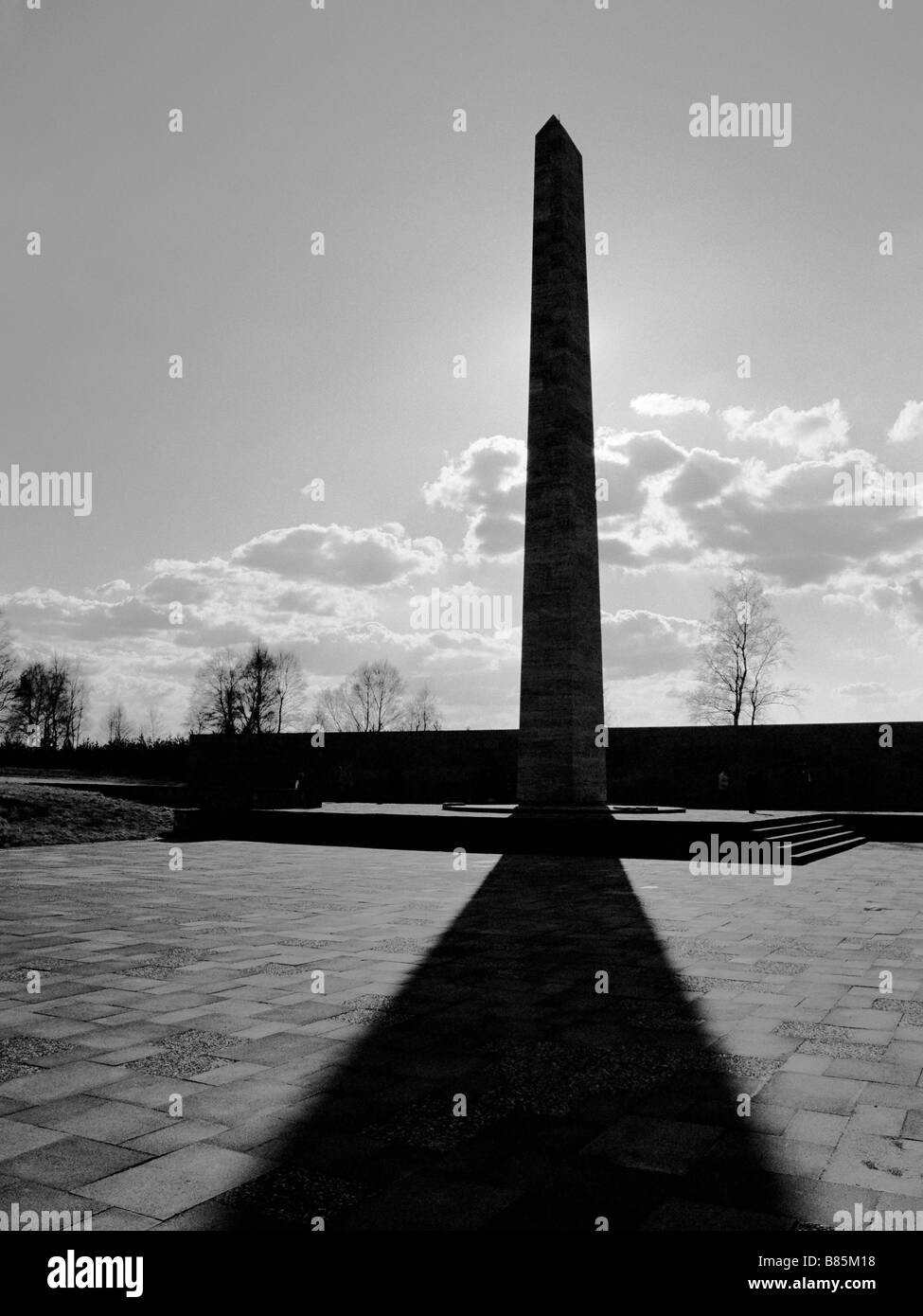 Obelisk Bergen-Belsen concentration camp Stock Photo