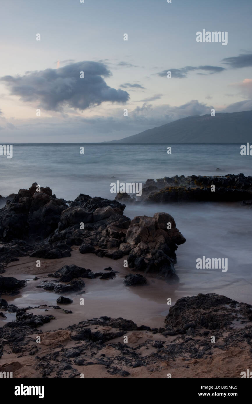Sunset on Maui Beach Stock Photo Alamy