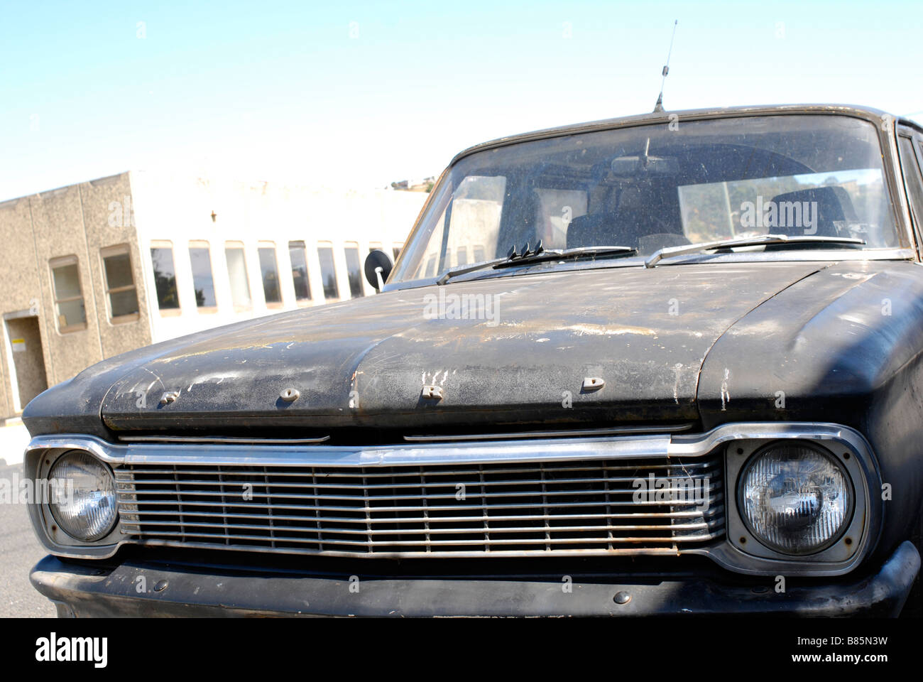 Old Ford stationwagon with rat look distressed paintowrk Stock Photo