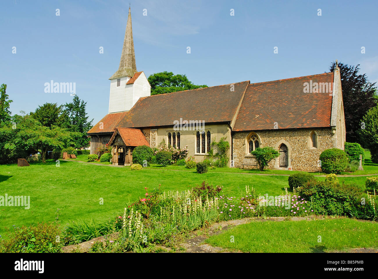 All Saints church Stock Harvard Essex UK Stock Photo