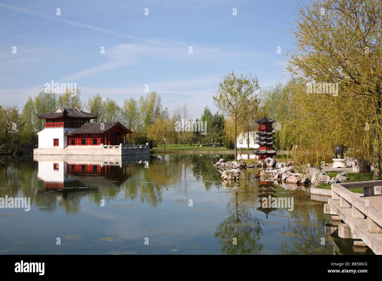 Berlin Erholungspark Marzahn Chinescher Garten Chinese Garden Stock