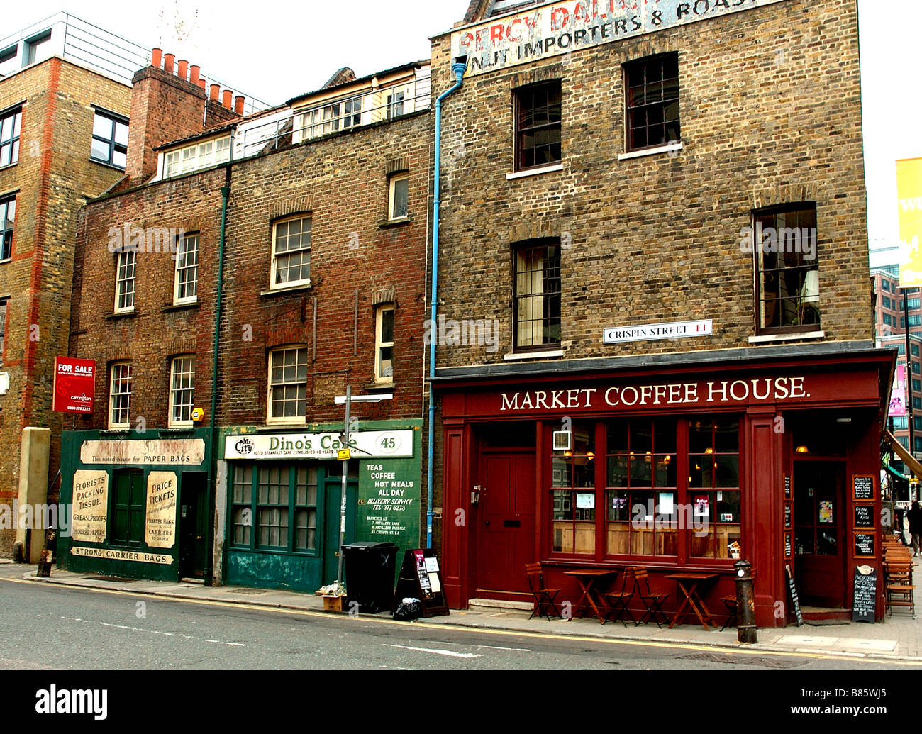 Old shops in Liverpool Street area of the City of London Stock Photo