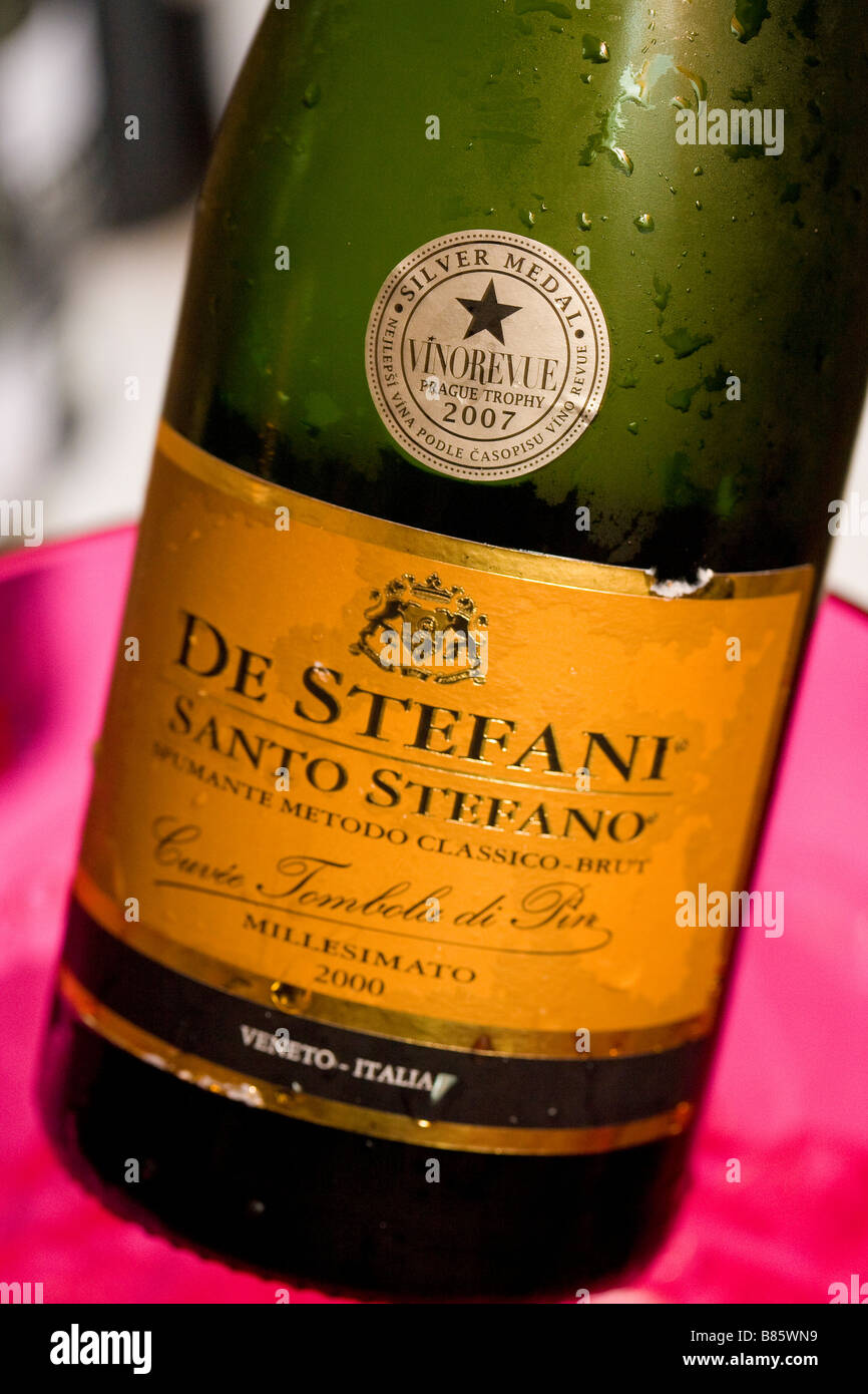 bottle of sparkling wine Italy Stock Photo Alamy