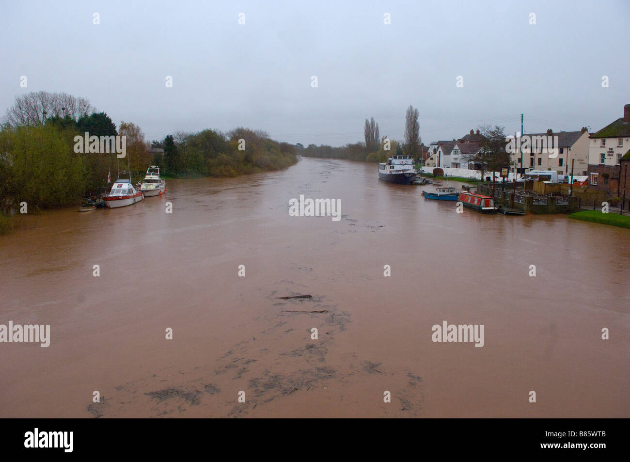 Flooding of the River Severn at Upton Upon Severn Worcestershire United