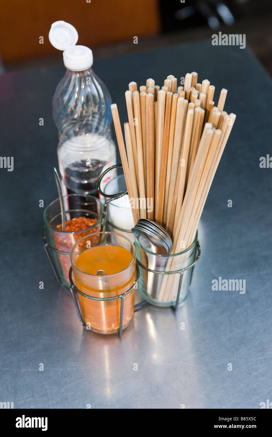 Cafe Restaurant Table Implements Chatuchak Weekend Market Bangkok Thailand Stock Photo