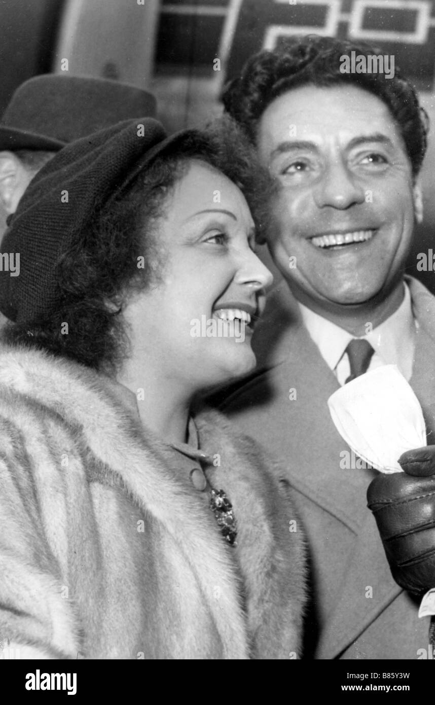 Piaf and Jacques Pills, March 1953 Stock Photo