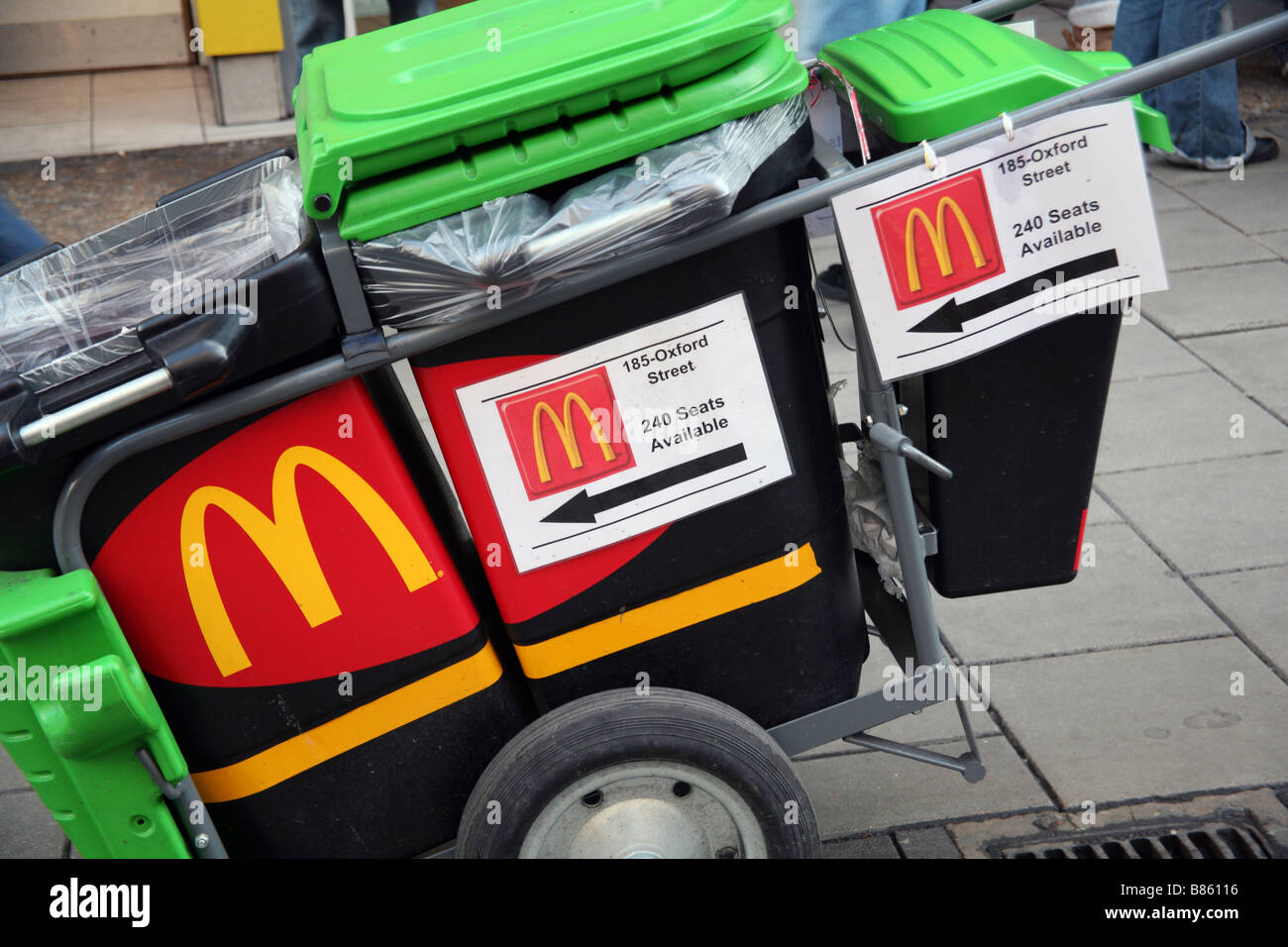 McDonalds litter cleaning cart, London Stock Photo Alamy