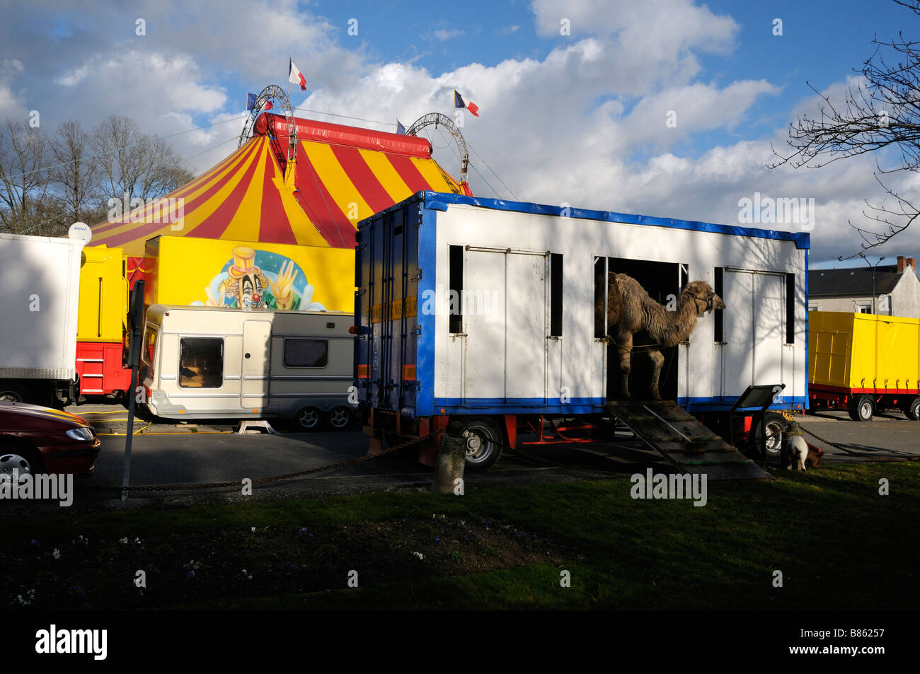 Stock photo of the big top from the Zavatta european circus The photo was taken in Bellac France Stock Photo