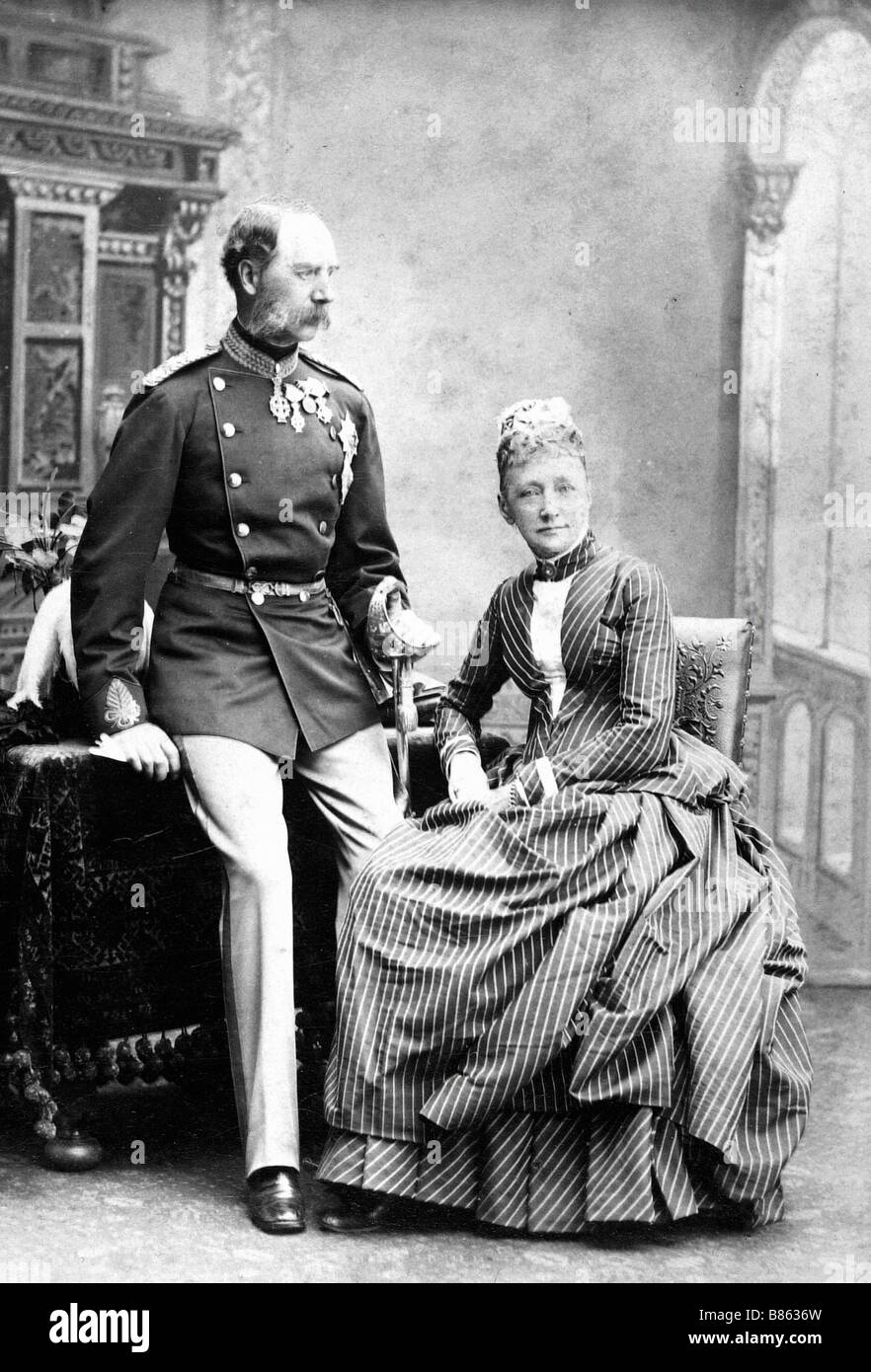 King Christian IX and Queen Louise of Denmark Stock Photo