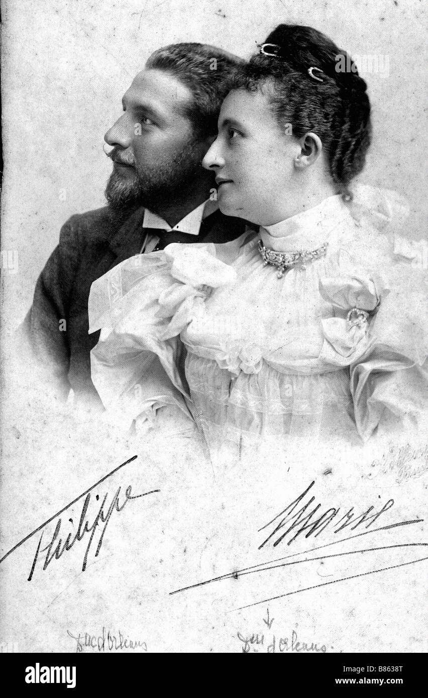 Duke Philip of Orléans & his wife Archduchess Maria-Dorothea of Austria Stock Photo