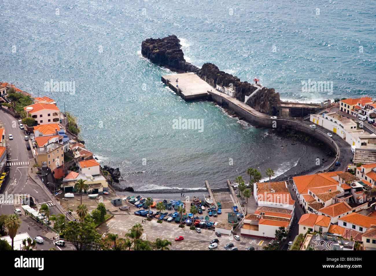 Madeira Camara de Lobos harbour Stock Photo Alamy