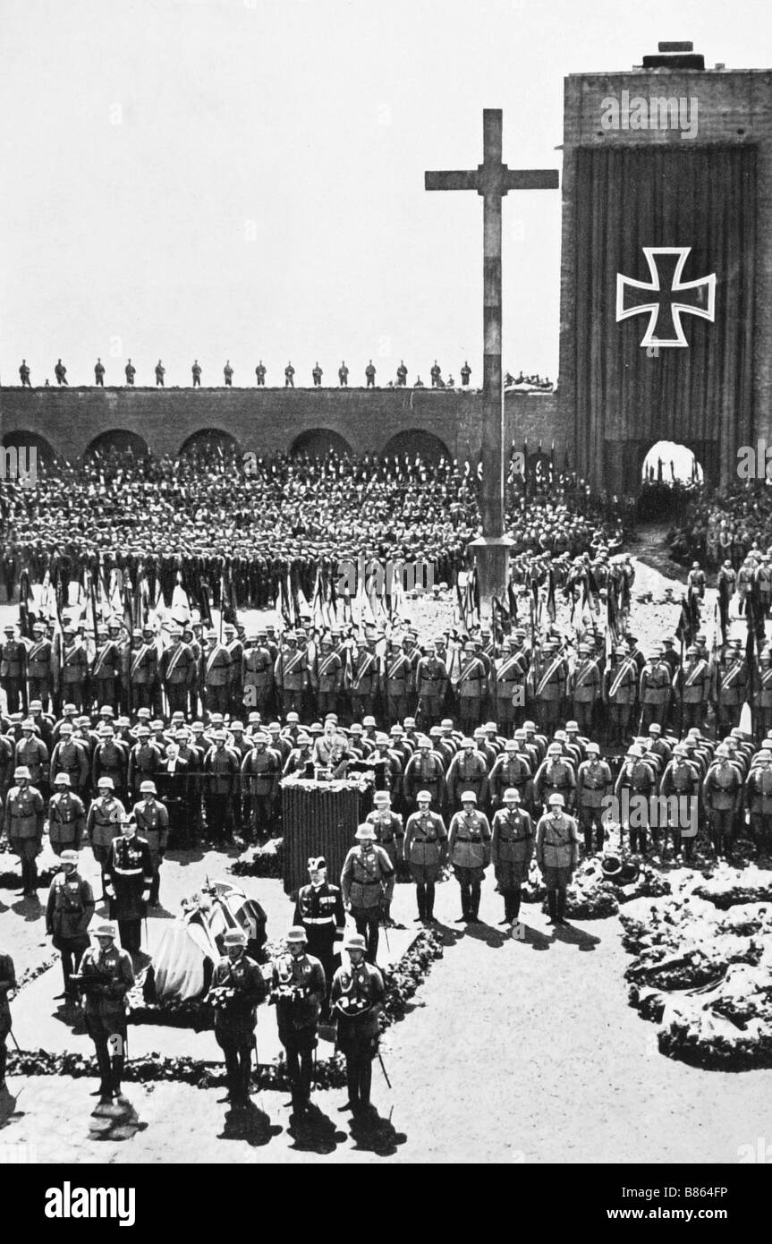 Funerals of feld marshal von Hindenburg in Tannenberg (1934) Stock Photo